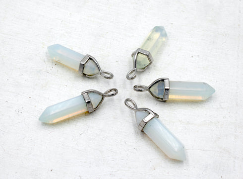 Opalite Gemstone Pendants, 8x38mm, Free Form Pendant, Sold As 1 Piece.